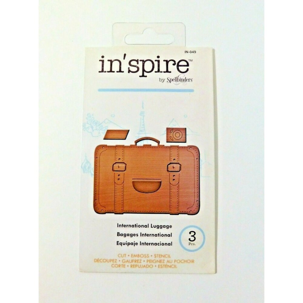 Spellbinders In’spire Die International Luggage Cut Emboss Stencil IN-049